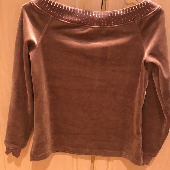Boston Proper NWOT off shoulder velour top - Picture 8 of 11